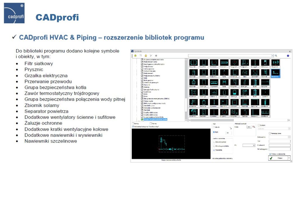 CADprofi HVAC & Piping - rozszerzenie bibliotek programu