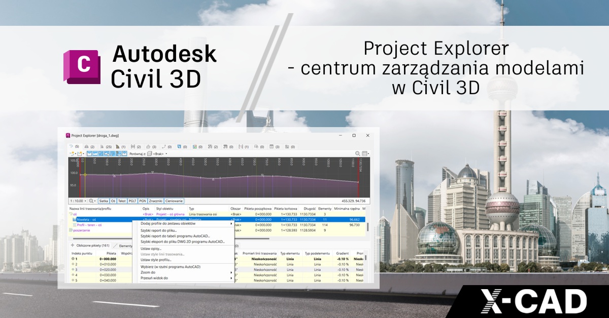 Project Explorer – centrum zarządzania modelami w Civil 3D Project Explorer – centrum zarządzania modelami w Civil 3D